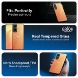 Orange Curve Pattern Glass Case for OPPO A3 Pro 5G