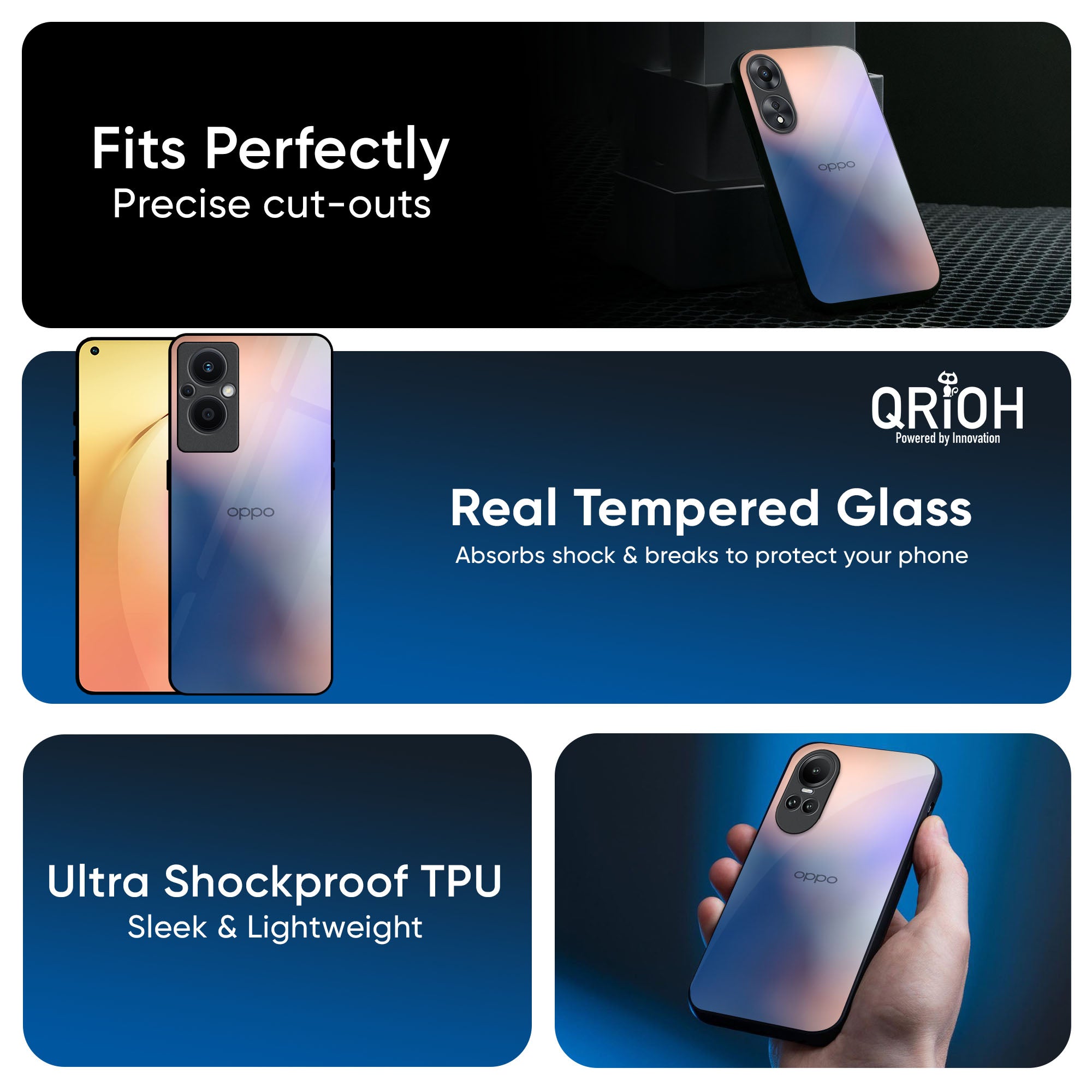 Blue Mauve Gradient Glass Case for OPPO A3 Pro 5G