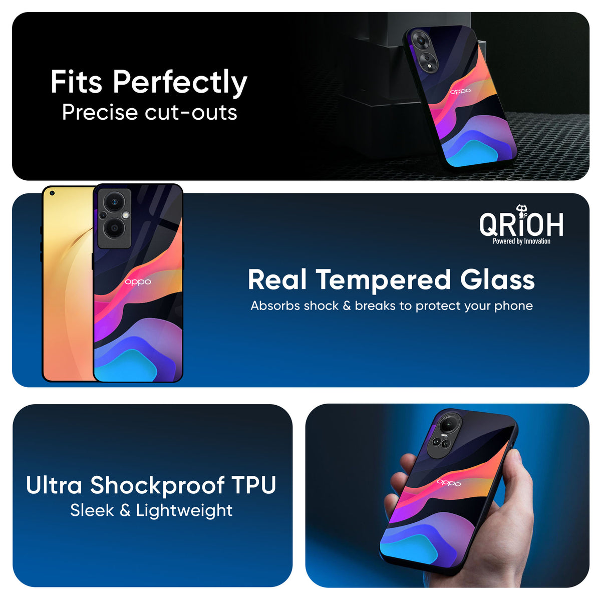 Colorful Fluid Glass Case for OPPO A3 Pro 5G