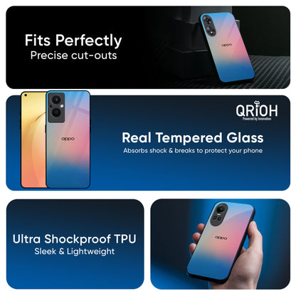 Blue & Pink Ombre Glass case for Oppo Reno 12 Pro 5G