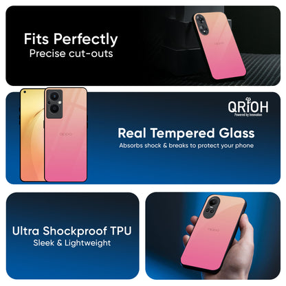 Pastel Pink Gradient Glass Case For OPPO A3 Pro 5G