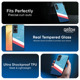 Pink & White Stripes Glass Case For Oppo A79 5G
