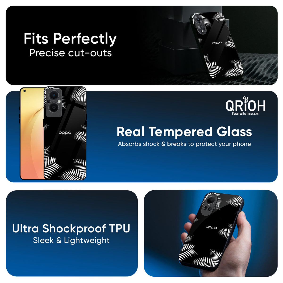 Zealand Fern Design Glass Case For OPPO A3 Pro 5G