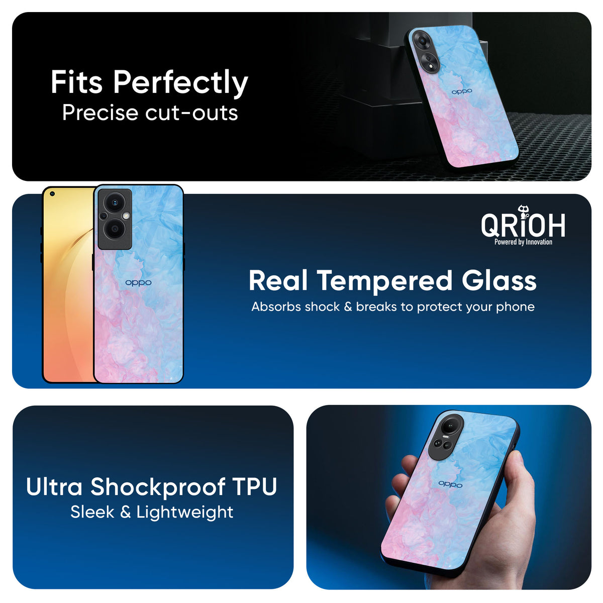 Mixed Watercolor Glass Case for OPPO A3 Pro 5G