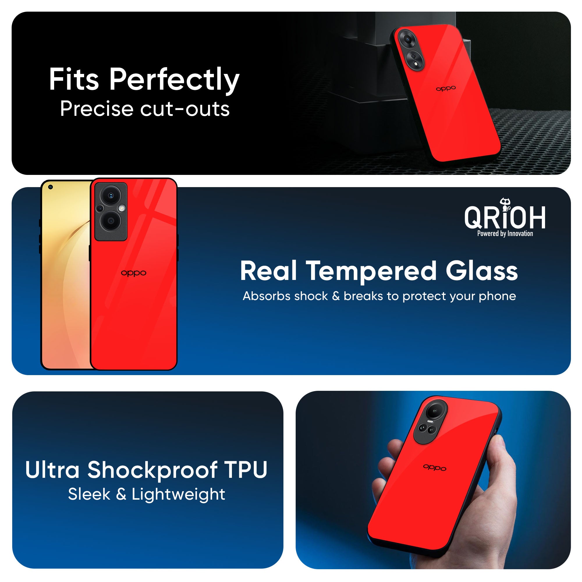 Blood Red Glass Case for OPPO A3 Pro 5G