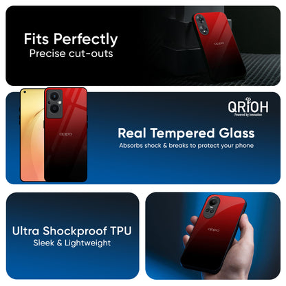Maroon Faded Glass Case for OPPO A3 Pro 5G