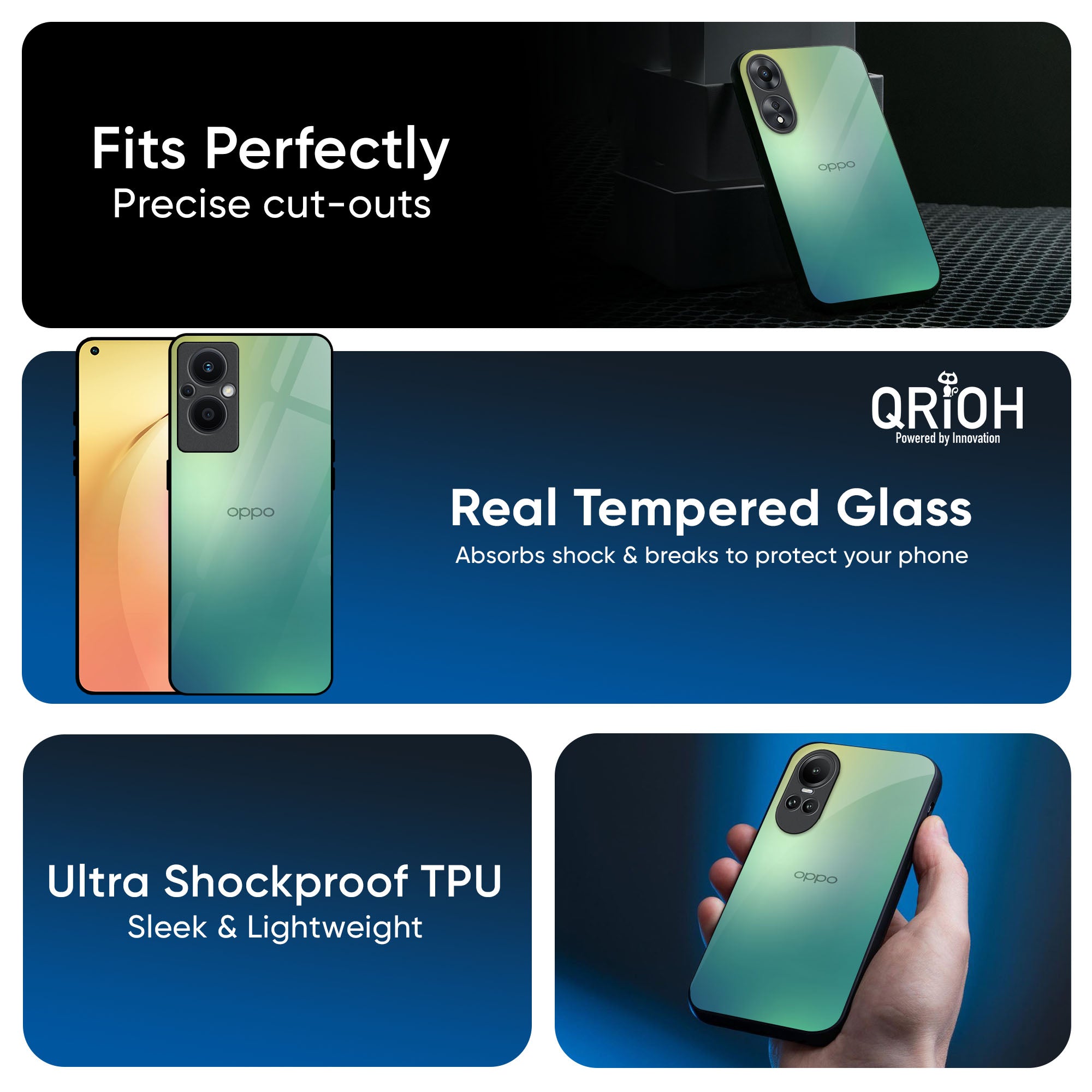 Dusty Green Glass Case for OPPO A3 Pro 5G