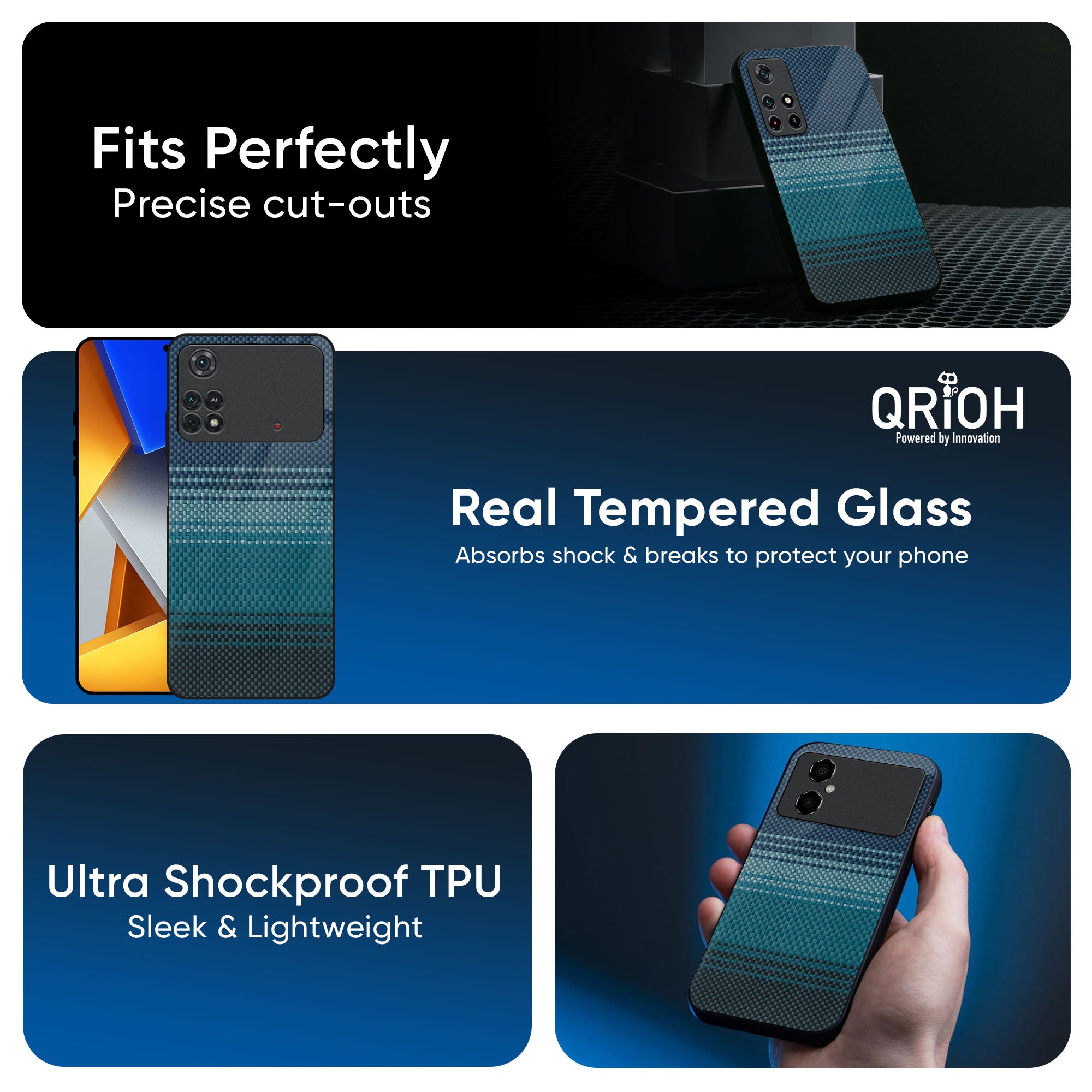 Modern Rug Glass Case for Poco M2