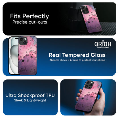 Space Doodles Glass Case for Apple iPhone 17e