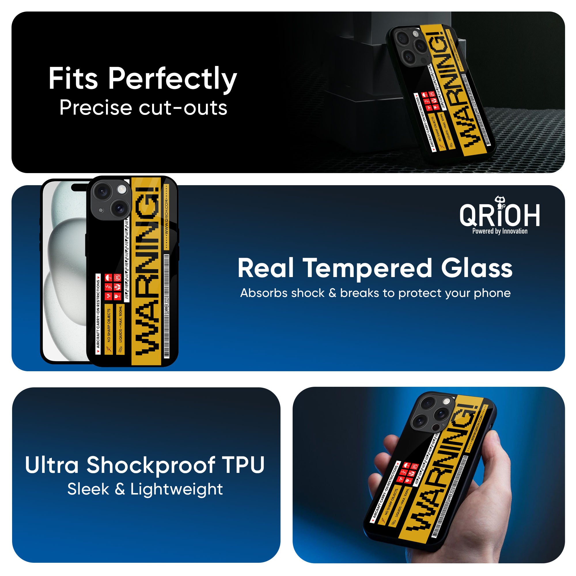 Aircraft Warning Glass Case for iPhone 17
