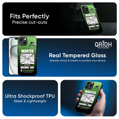 Zoro Wanted Glass Case for iPhone 17