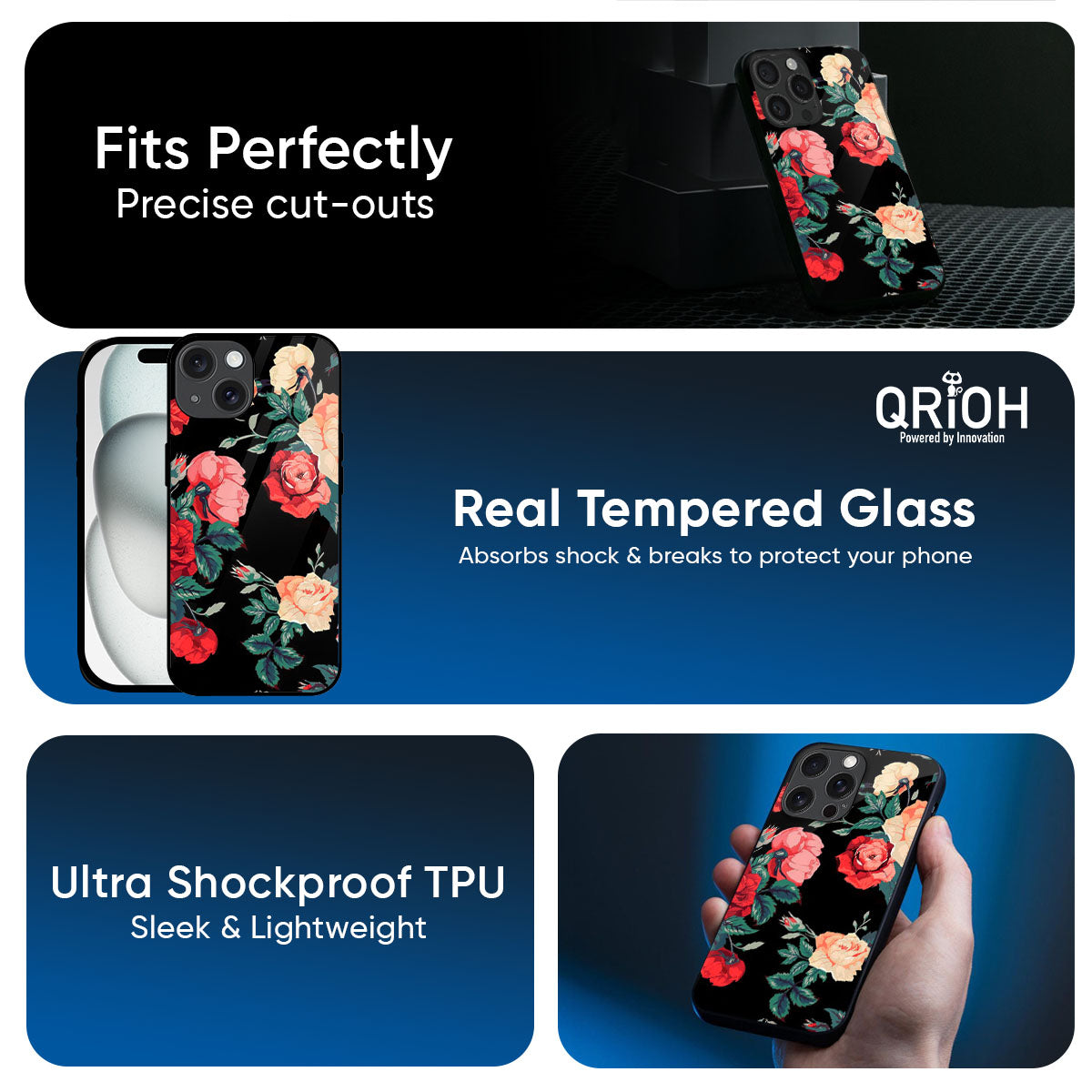 Floral Bunch Glass Case For iPhone 17