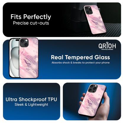Diamond Pink Gradient Glass Case For iPhone 17 Pro Max