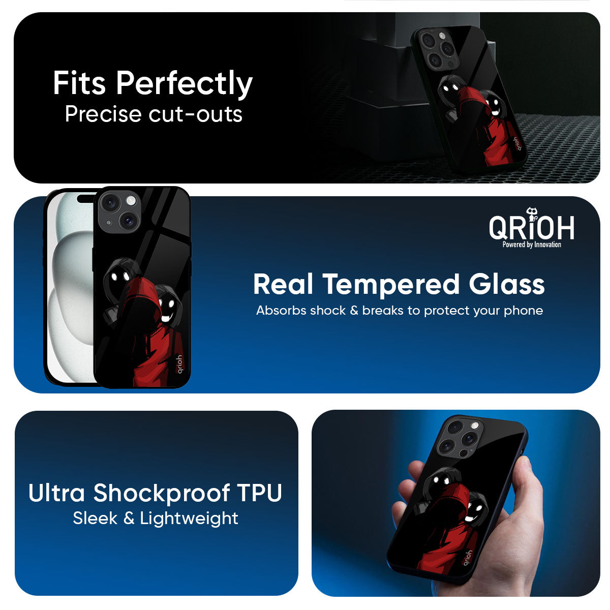 Shadow Character Glass Case for iPhone 17