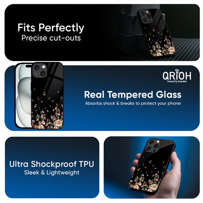 Floating Floral Print Glass Case for iPhone 17