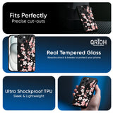 Black Cherry Blossom Glass Case for Apple iPhone 16e
