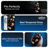 Black Spring Floral Glass Case for Apple iPhone 16e