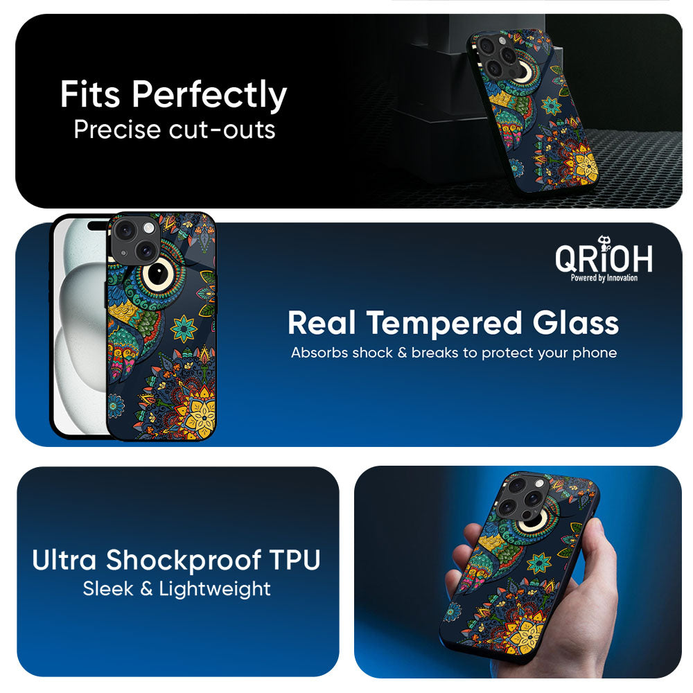 Owl Art Glass Case for Apple iPhone 17e