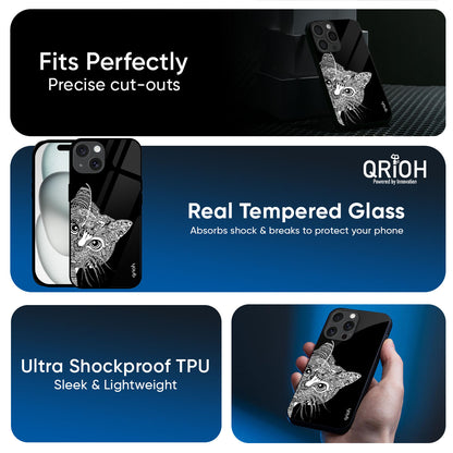 Kitten Mandala Glass Case for iPhone 17 Pro Max