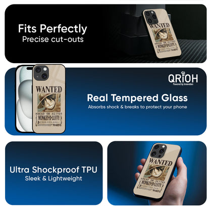Luffy Wanted Glass Case for iPhone 17 Pro Max