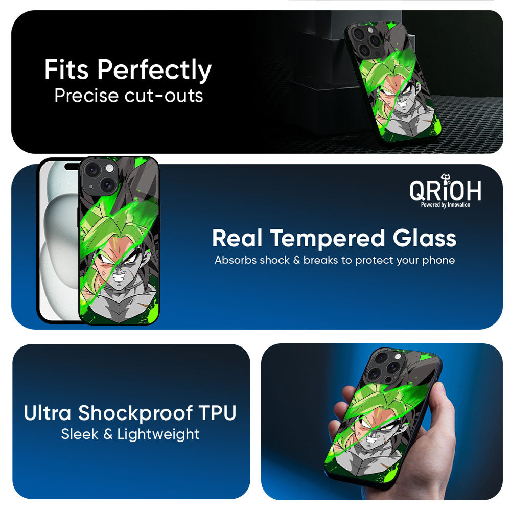 Anime Green Splash Glass Case for Apple iPhone 17e