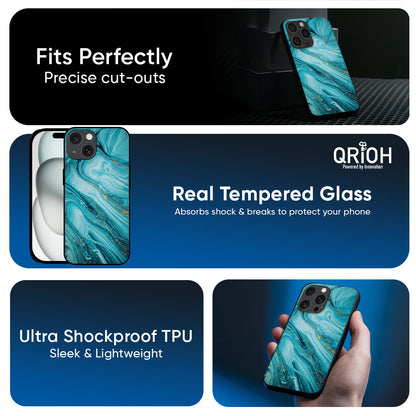 Ocean Marble Glass Case for iPhone 17