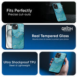 Blue Golden Glitter Glass Case for Apple iPhone 17e