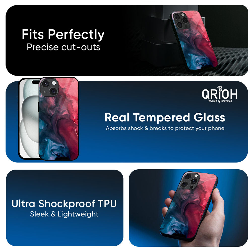 Blue & Red Smoke Glass Case for Apple iPhone 17e