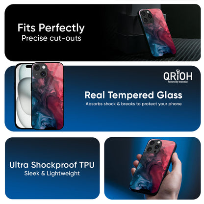 Blue & Red Smoke Glass Case for iPhone 17