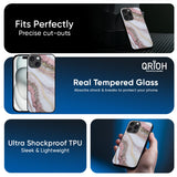 Pink & Gold Gllitter Marble Glass Case for Apple iPhone 16e