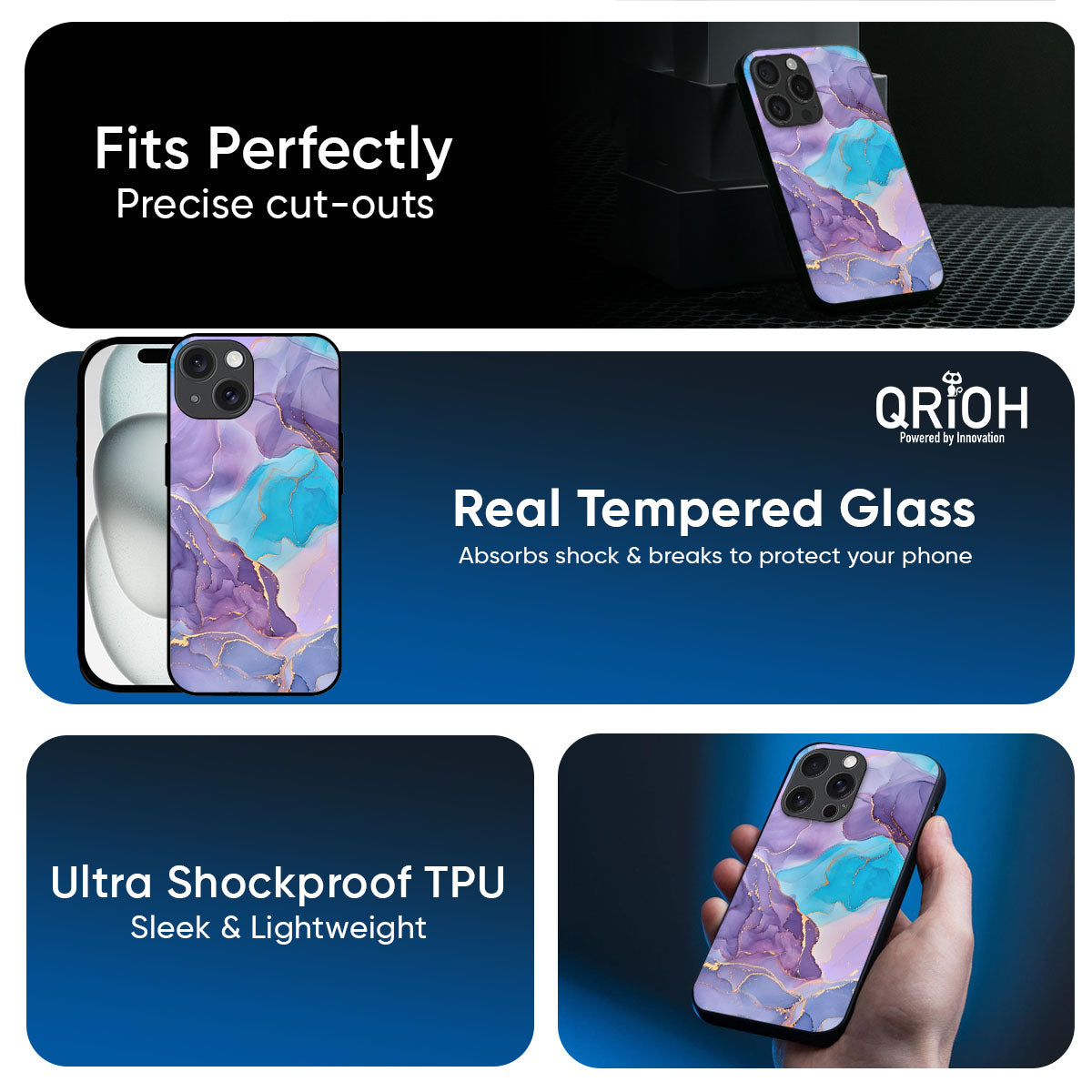 Alcohol ink Marble Glass Case for Apple iPhone 16e