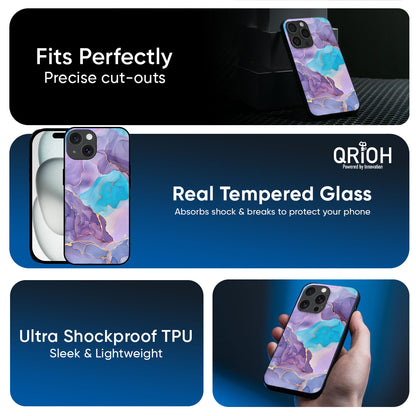 Alcohol ink Marble Glass Case for Apple iPhone 16e