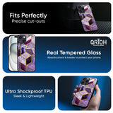 Purple Rhombus Marble Glass Case for Apple iPhone 16e