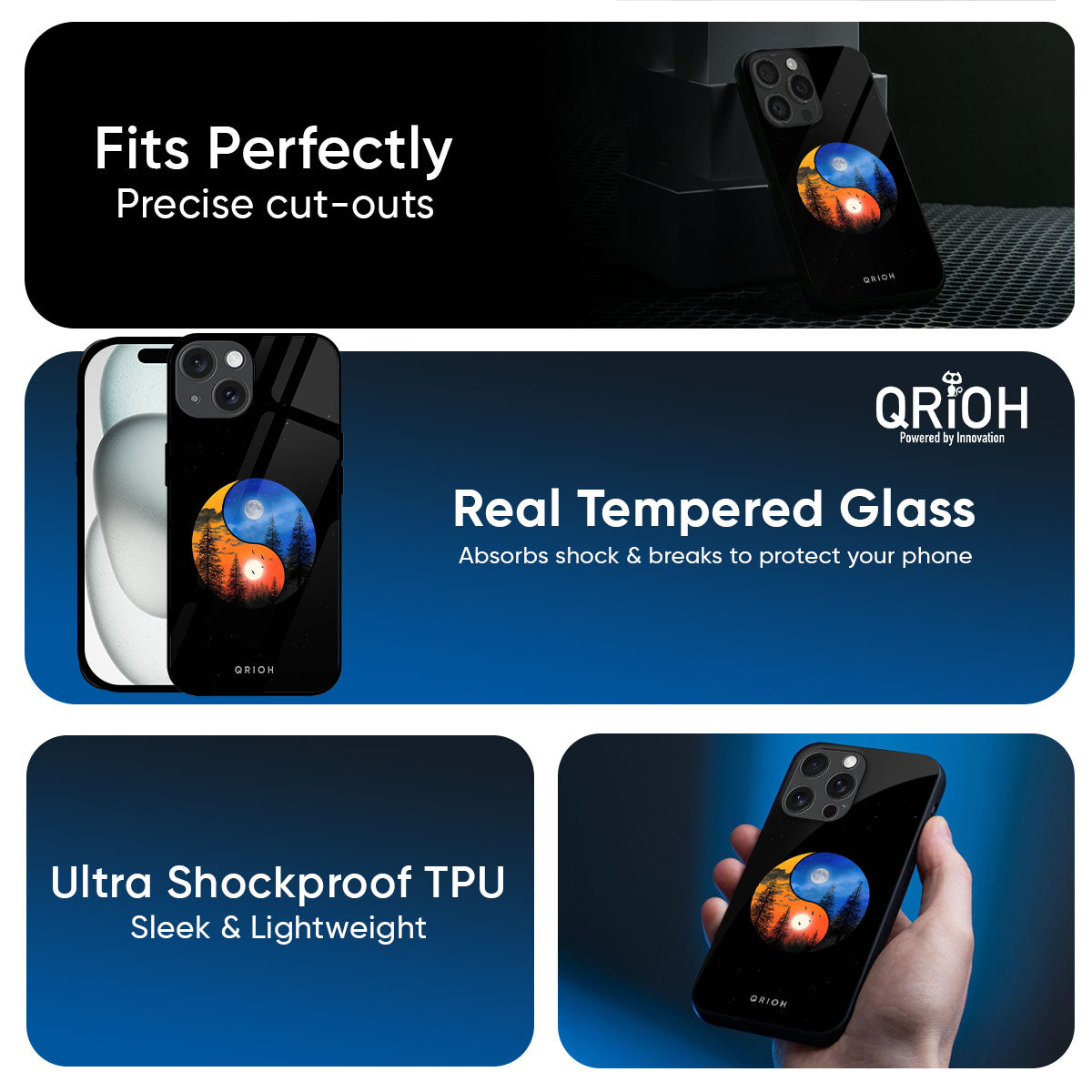 Yin Yang Balance Glass Case for iPhone 17