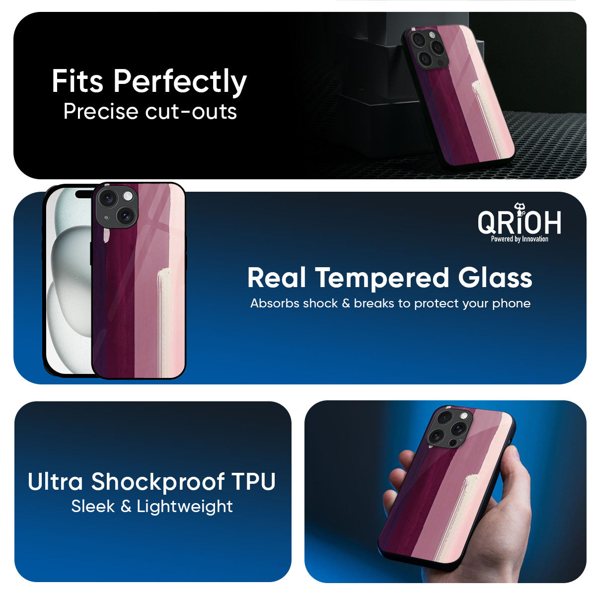 Brush Stroke Art Glass Case for iPhone 17