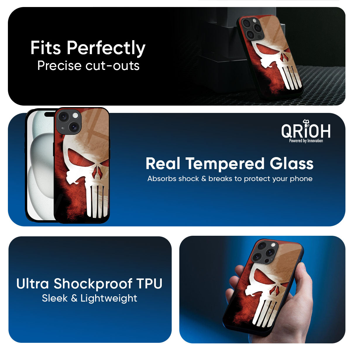 Red Skull Glass Case for iPhone 17
