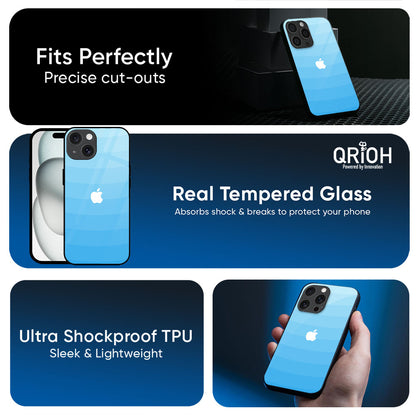 Wavy Blue Pattern Glass Case for Apple iPhone 17e