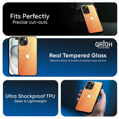 Orange Curve Pattern Glass Case for Apple iPhone 17e