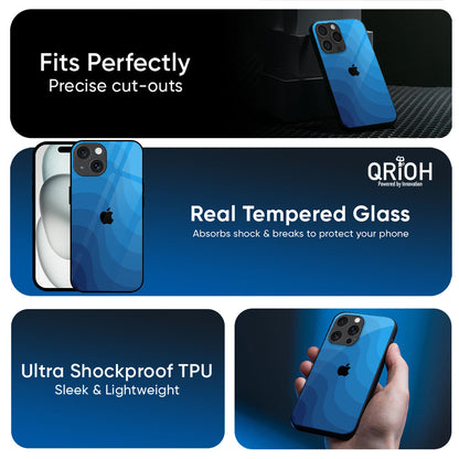 Blue Wave Abstract Glass Case for Apple iPhone 17e