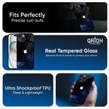 Blue Scratch Glass Case for Apple iPhone 16e
