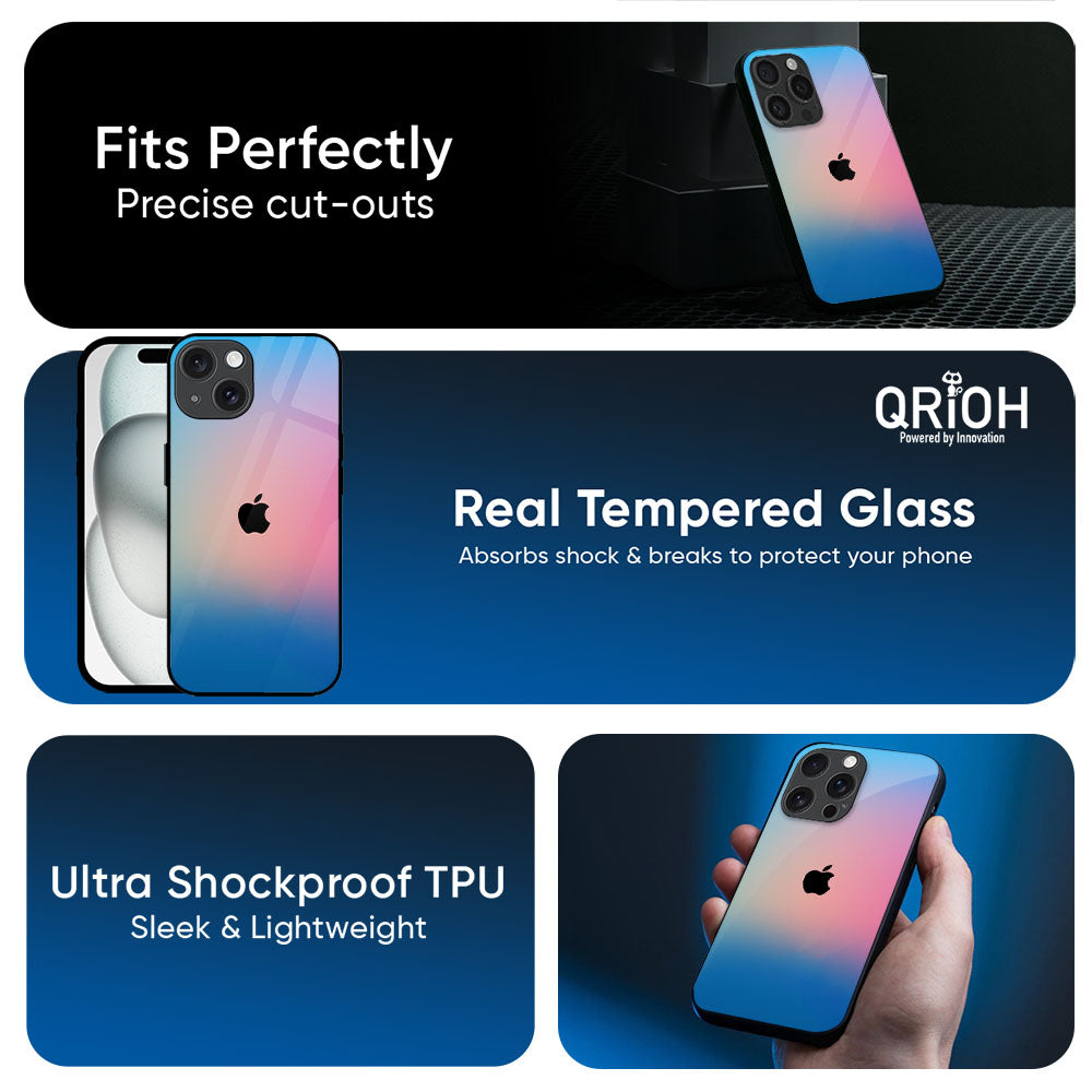 Blue & Pink Ombre Glass case for Apple iPhone 17e