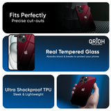 Wine Red Glass Case For iPhone 17 Pro