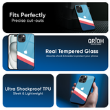 Pink & White Stripes Glass Case For Apple iPhone 16e