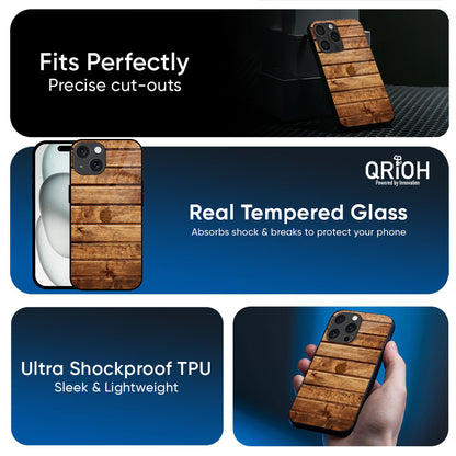 Wooden Planks Glass Case for Apple iPhone 17e