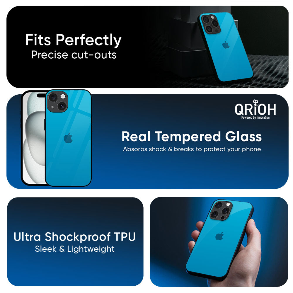 Blue Aqua Glass Case for Apple iPhone 17e