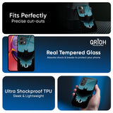 Cyan Bat Glass Case for Motorola Edge 50 Fusion 5G