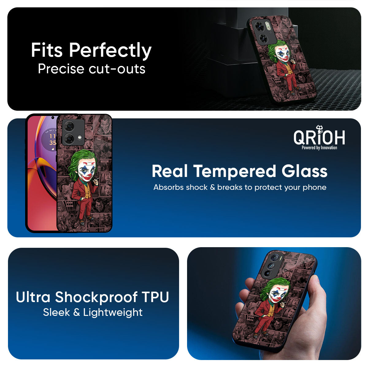 Joker Cartoon Glass Case for Motorola Edge 70 5G