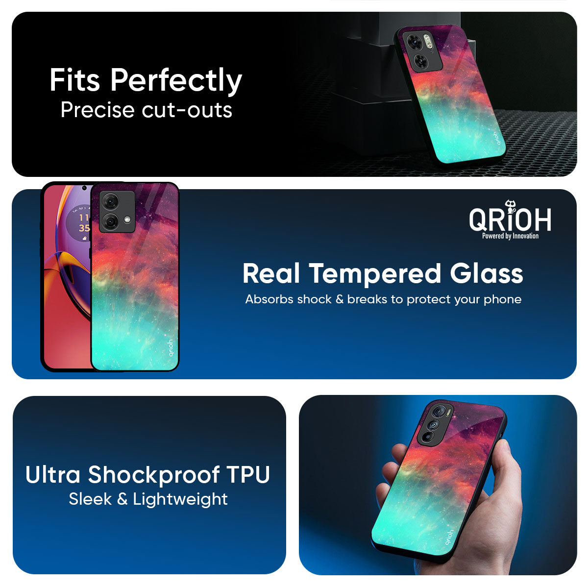 Colorful Aura Glass Case for Motorola Edge 70 5G