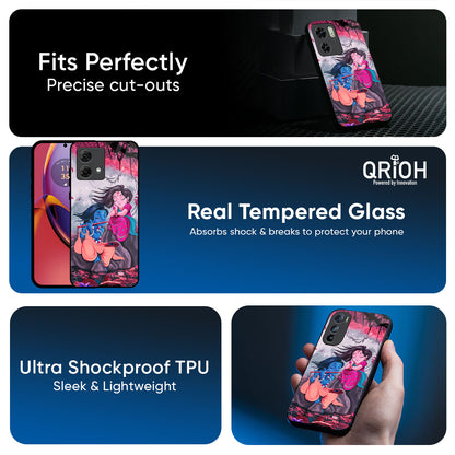 Radha Krishna Art Glass Case for Motorola G05