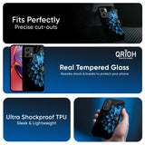 Half Blue Flower Glass Case for Motorola Edge 60 Fusion 5G